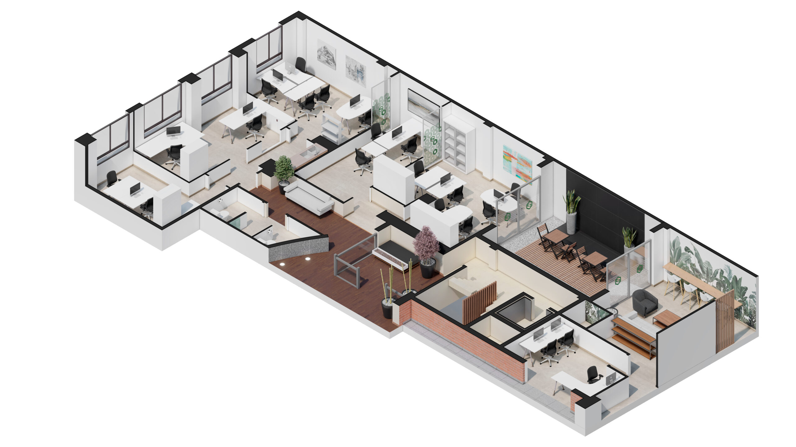 AXONOMETRICA DESPACHOS COWORKING